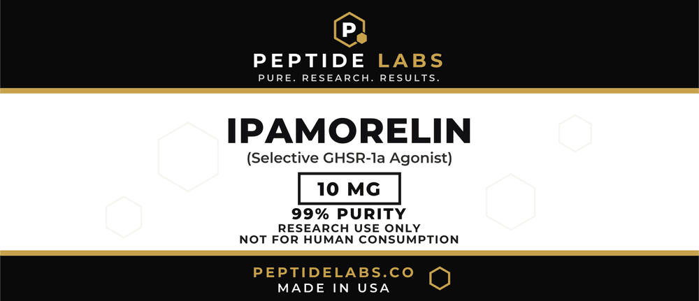 Ipamorelin 10 mg vial label artwork